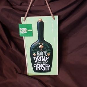 *** "Eat, Drink and be Irish" St. Patrick's Day Decorative Seasonal Wood Hanging